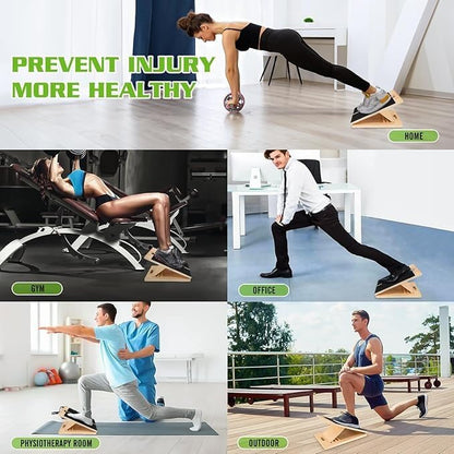 Slant Board for Calf Stretching, Adjustable Portable Wooden Calf Stretcher tilt Plate, Calf Spring Wedge Suitable for Legs, Knees, Heels, Ankles and Stretching.Ankle Stretch Board、Balance Board.