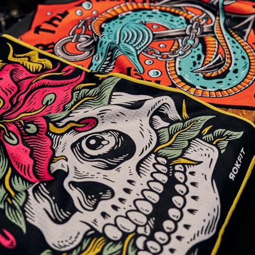 RokFit Gym & Golf Towel – Multi-Use, Quick-Dry, Durable Utility Towel with Bold Graphic and Carabiner Clip (Eternal Bloom) - color: Eternal Bloom