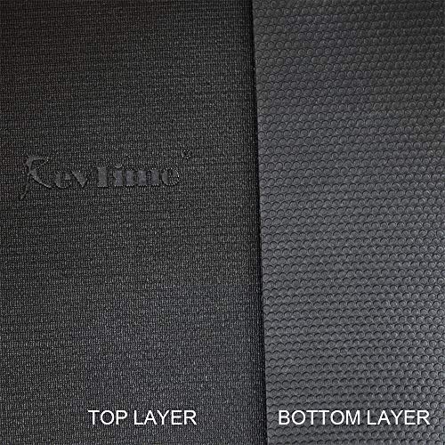 RevTime Extra Large Exercise Mat 6 x 6 feet (72" x 72" x 1/4"+) 7 mm Thick & High Density Mat for Home Cardio and Yoga Workouts, Durable Gym Mat, Black