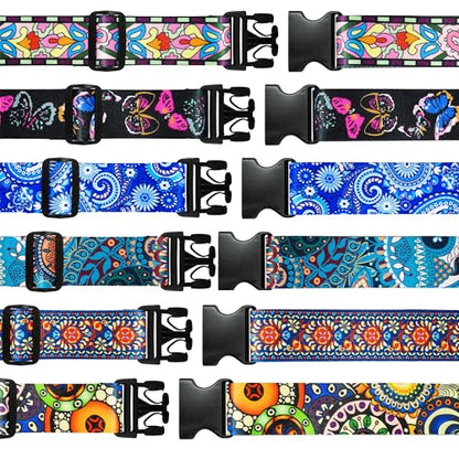 6 Pieces Luggage Straps Patterned Luggage Strap Suitcase Straps Luggage Belt Adjustable Travel Luggage Belt Strap with Quick Release Buckle, 2 inches Wide by 72 inches Long (Persian Style) - style: Persian Style