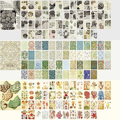 9 Sets 450 Sheets Washi Stickers for Journaling, Plants Fruit Flowers Butterfly Shell Boho Stickers Vintage Aesthetic Scrapbook Sticker for Bullet Journal Art Diary Card Craft Gifts Planner Notebook - style: Nature Style