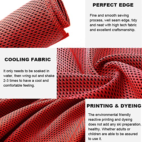 Pack of 20 Cooling Towel 40x12'' Ice Towel for Neck and Face Microfiber Chilly with Bag Breathable Yoga Gym Stay Cool Towels Sweat Rag for Workout Running Camping Pilates Beach, Red - color: Red