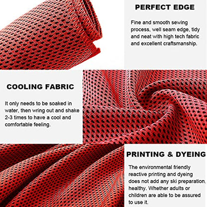 Pack of 20 Cooling Towel 40x12'' Ice Towel for Neck and Face Microfiber Chilly with Bag Breathable Yoga Gym Stay Cool Towels Sweat Rag for Workout Running Camping Pilates Beach, Red - color: Red