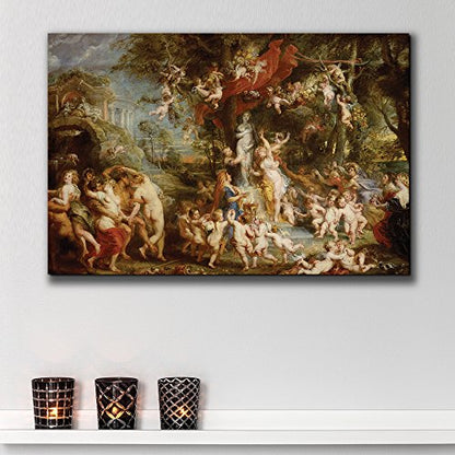 wall26 - Oil Painting of Feast of Venus by Peter Paul Rubens - Baroque Style - Angels, Catholic, Christianity, Religion - Canvas Art Home Art - 12x18 inches - color: 16. Feast of Venus, size: 18"L x 12"W