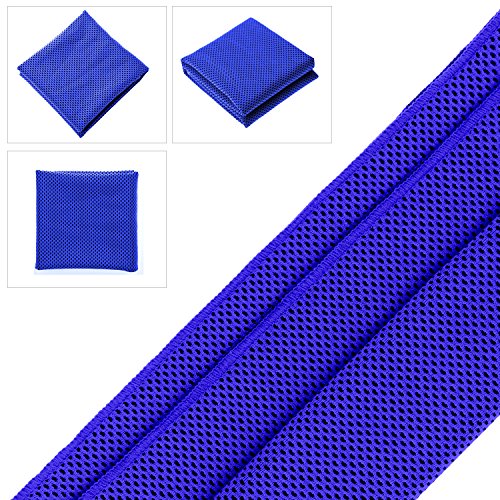 Cooling Towels (40"x 12", Pack of 30) for Neck and Face Hot Weather | Sports, Workout, Fitness, Gym, Yoga, Golf, Pilates, Travel, Camping & More - color: Dark Blue 30