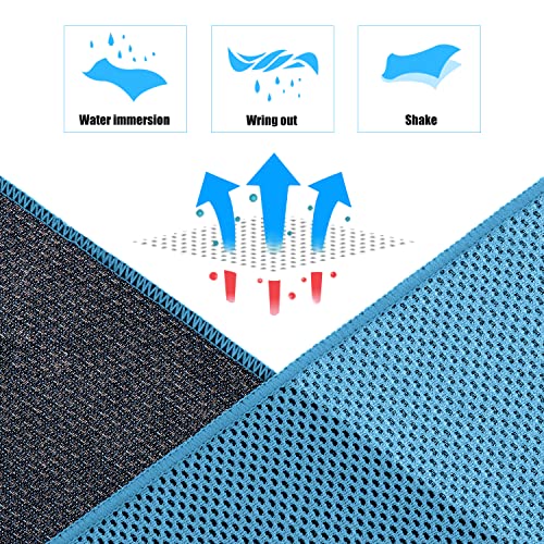 Cooling Towel (Pack of 20, 40"x12") with Pouches for Sports - color: 20lightblue