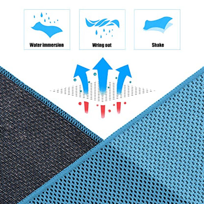 Cooling Towel (Pack of 20, 40"x12") with Pouches for Sports - color: 20lightblue