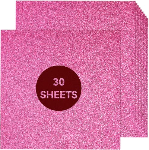 Pink Glitter Cardstock 12 x 12, Paper for Cricut, Thick Card Stock for Card Making, Scrapbooking, Craft(250Gsm 30Sheets) - color: DarkPink