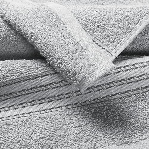 BOUTIQUO Ultra Soft Cotton Washcloths, Contains 12 Piece Face Cloths 12x12 inch, Ideal for Everyday use Face Towels, Compact & Lightweight Multi Purpose Washcloths - Light Grey - color: Ligtht Grey, size: Washcloths - Set of 12