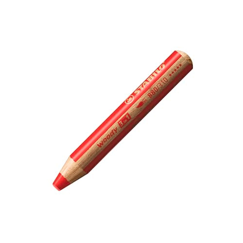 STABILO - woody 3-in-1 - Multi-Talented Pencil - Pack of 10 - Assorted colors with Sharpener