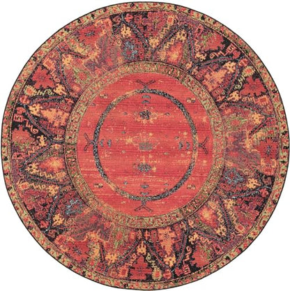 Unique Loom Outdoor Tribal Collection Area Rug - Quepos (7' 1" Round Multi/Black) - size: 7'1" (Round)