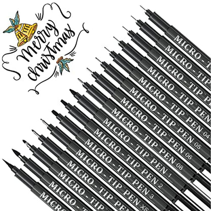 Vanstek 16 Pack Hand Lettering Pens, Calligraphy Pens Markers, Black Ink for Beginners Writing, Lettering, Journaling, Art Drawing, Signature, Illustrations and Office School Supplies