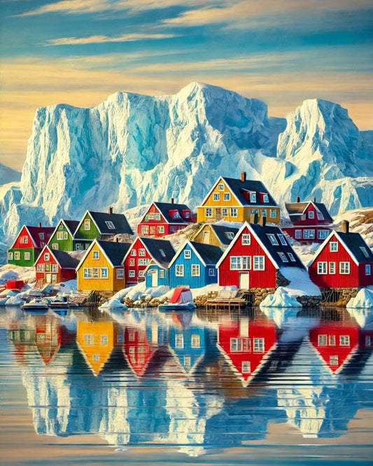 Paint by Numbers Kit for Adults, Colorful Village Painting, 16 x 20 Inch | DIY Adult Paint by Number Kit on Canvas for Beginners, without Frame, Coastal Wall Decor, Stress Relief Craft Gift - color: TRTDNF1P307