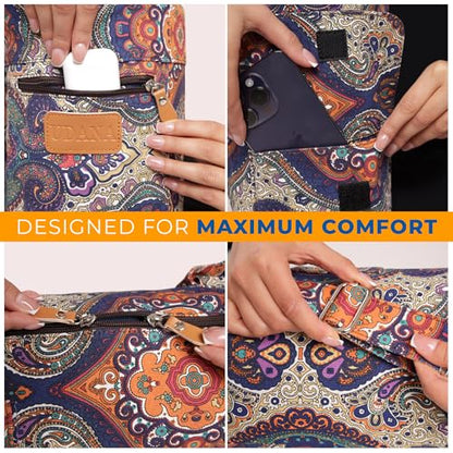 UDANA Canvas Yoga Mat Bag for Women & Men, Full-Zip Carrier with 3 Pockets & Adjustable Strap, Stylish Gym & Pilates Bag – Available in Multiple Sizes