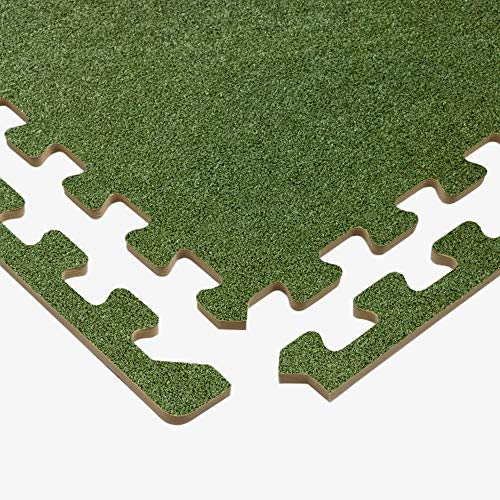 We Sell Mats 3/8 Inch Thick Interlocking Foam Carpet Tiles Durable Carpet Squares Anti Fatigue Support for Home Office or Classroom Use - color: Olive, style: 48 Square Feet (12 Tiles)