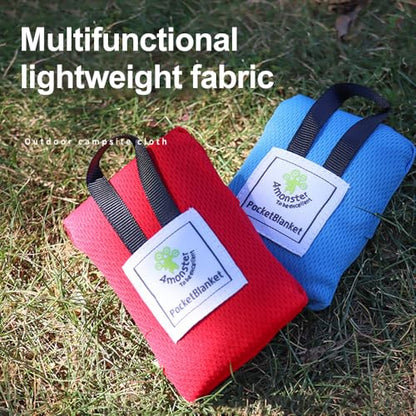 Pocket Picnic Blanket Portable Sandproof Beach Mat Ultralight - color: Red