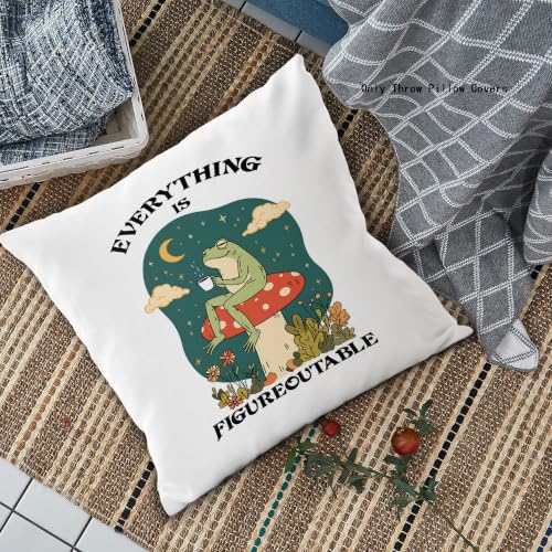 Everything is Figureoutable Inspirational Throw Pillow Cover 18x18 - color: Everything is Figureoutable