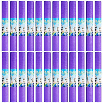 Funtery 3 mm Thin Yoga Mats Bulk, 68 x 24 Inches Lightweight PVC Exercise Mats Non Slip Workout Fitness Pads for Yoga Pilates Stretching Classes Gym Home Studio - color: Purple
