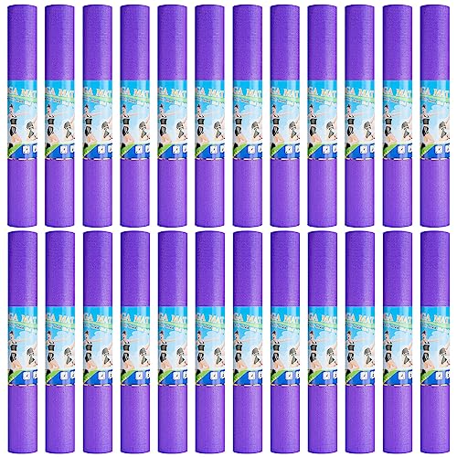 Funtery 3 mm Thin Yoga Mats Bulk, 68 x 24 Inches Lightweight PVC Exercise Mats Non Slip Workout Fitness Pads for Yoga Pilates Stretching Classes Gym Home Studio - color: Purple