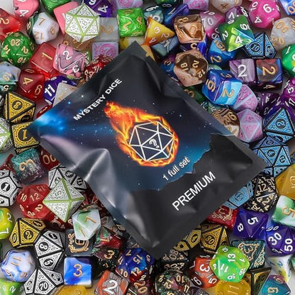 QMAY Mystery Dice Set – 7 Pcs Acrylic Polyhedral Dice + 1 Pcs Velvet Bag - style: 1 bag Mystery Dice