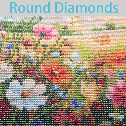 FOXKISS Diamond Art Painting Kits for Adults, Wildflower Full Drill Diamond Dots Paintings for Beginners, Round 5D Paint with Diamonds Pictures Gem Art Painting Kits DIY Crafts Kits 12x16In - color: Wildflower 2