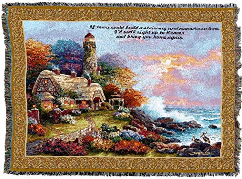 Pure Country Weavers Heavens Light Blanket by James Lee - If Tears Could Build A Stairway - Sympathy Bereavement Gift Tapestry Throw Woven from Cotton - Made in the USA (72x54) - color: Heavens Light, size: 72" x 54"