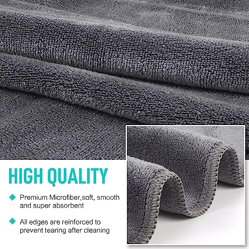 SINLAND Microfiber Gym Towels, Workout Sweat Towel 16x32In - color: Black+white+grey