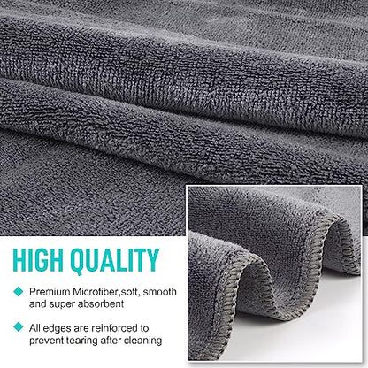 SINLAND Microfiber Gym Towels, Workout Sweat Towel 16x32In - color: Black+white+grey