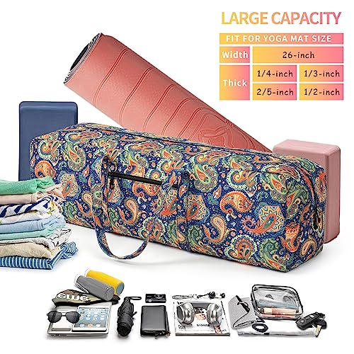 Boulder Bee | Yoga Mat Bag | Large Yoga Mat Carrier with Wet Pocket | Yoga Gifts | Gym Tote Bag for Women - color: Green