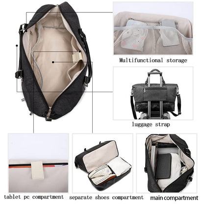 Kinmac Travel Duffel Bag,Sports Gym Yoga Duffel Bag Weekender Overnight Totes Bag (Black) - color: Black