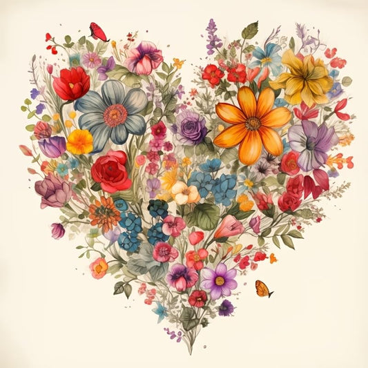 COHAYISY 5D Diamond Painting Kits for Adults Flower, Heart Flower Diamond Art Kits for Adults Beginner, DIY Full Drill Diamond Dot Gem Painting for Home Wall Decor 12x12 inch - color: 26-72 Heart Flower