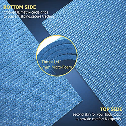 GXMMAT Large Yoga Mat 12'x6'/10'x6'/6'x8'(7mm) - color: Blue Sky, size: 6*12 FT