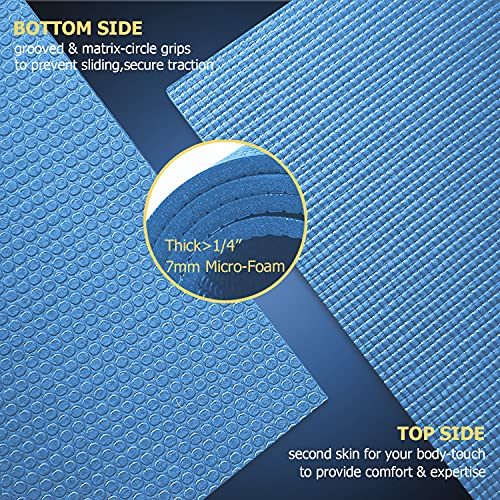 GXMMAT Large Yoga Mat 12'x6'/10'x6'/6'x8'(7mm) - color: Blue Sky, size: 6*10 FT