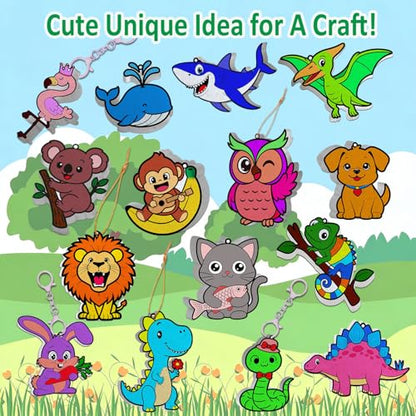 mom&myaboys 3D Aqua Puff Art Kit for Kids - Mess-Free Magic Water Painting Craft, DIY Color & Inflate Animals Activity, Creative Travel Gift for Girls & Boys Ages 4-10 (Animal-Zoo) - style: animal-zoo