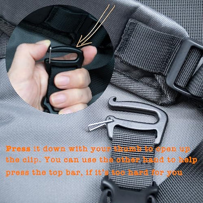 33” Long Tactical Backpack Straps with Quick Release Buckle, Heavy Duty Adjustable Attachment Straps, Tightening & Add On Belt for Sleeping Bag, Tent, for Hiking, Cycling – 2 Pack Black