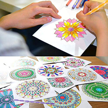 Augshy 19pcs Mandala Dotting Tools Set Pen Dotting Tools Mandala Stencil Ball Stylus Paint Tray for Painting Rocks, Coloring, Drawing and Drafting - style: Mandala Style C