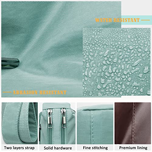 VOLGANIK ROCK RFID Purses for Women Fabric Nylon Multi Pocket Crossbody Bag Ladies Travel Handbag - color: Light Green, size: Standard
