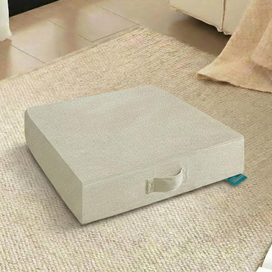 22 inches Meditation Floor Pillow Square Large Floor Cushions for Adults, Thick Memory Foam Seat Cushions for Yoga, Living Room, Sofa, Tatami, Bay Window Beige - color: Beige, size: 22*22*5inch