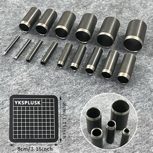 Leather Circle Cutter Tool Set, 21 Pieces Circle Punch Tools 1-12mm 15 20 25 30 35 40 45 50 55mm, High Carbon Steel Round Cutting Dies - Hole Punch Tool Kit for DIY Leather Crafts - size: 21 Sizes