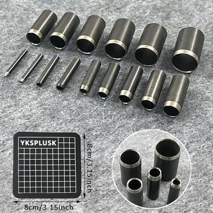 Leather Circle Cutter Tool Set, 21 Pieces Circle Punch Tools 1-12mm 15 20 25 30 35 40 45 50 55mm, High Carbon Steel Round Cutting Dies - Hole Punch Tool Kit for DIY Leather Crafts - size: 21 Sizes