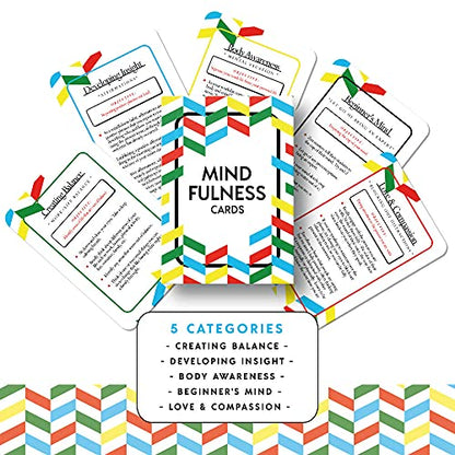 Allura & Arcia 52 Mindfulness Cards - Stress Less, Mindful Meditation, Gratitude, Kindness, Self Care & Relaxation - size: 4 x 5 x 0.75 inches