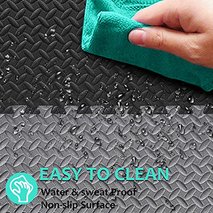BEAUTYOVO Puzzle Exercise Mat with 12/24/48 Tiles Interlocking Foam Gym Mats, 24'' x 24'' EVA Foam Floor Tiles, Protective Flooring Mats for Gym Equipment - color: 192 Sq.ft/48 Tiles - Black&gray