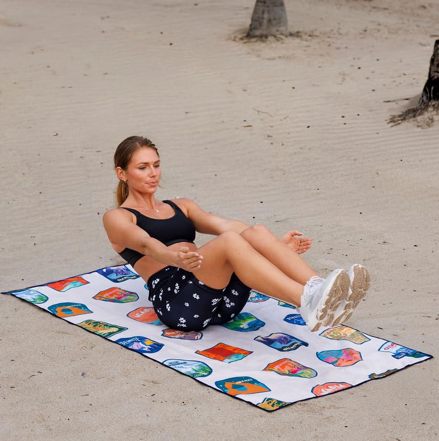 Sprints Athletic Running Towel, Full-Sized, Car Seat Cover - Performance Microfiber (National Parks Cream) - color: National Parks Cream
