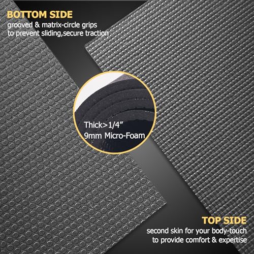 GXMMAT Large Yoga Mat 6'x4'/6'x6'(7mm) & 7'x5'(9mm) - color: Black Real, size: 6*4 FT