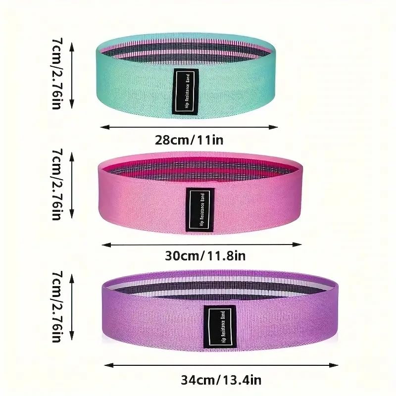 1PC Fabric Resistance Bands for Women & Men, Glute & Leg Exercise Bands for Strength Training & Yoga - color: Pink