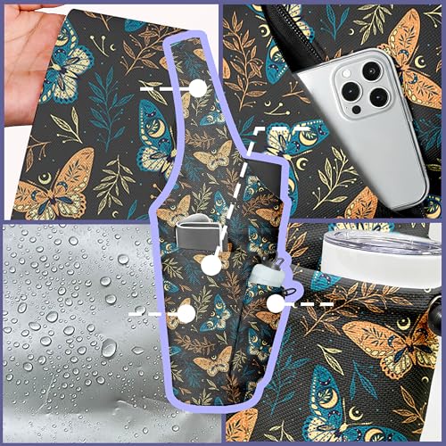 Yoga Bag for Women, Large Yoga Mat Bag Tote Carrier with Wet Dry Pocket | Water Bottle Holder & Adjustable Strap, Fits 1/2" Thick Yoga Mat for Gym, Pilates, Travel, Work - color: Bohemian Butterfly