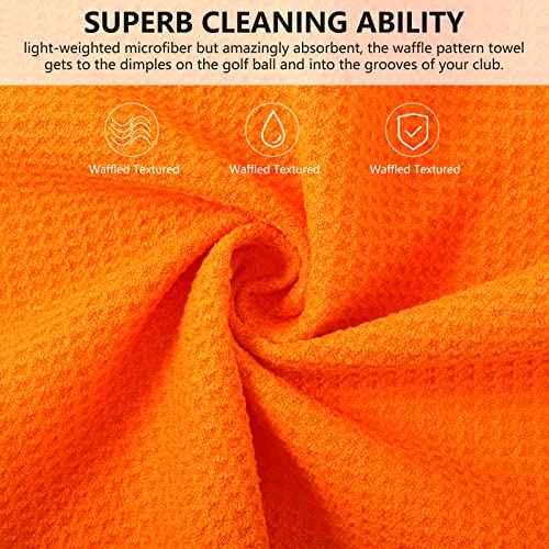 Remagr 4 Pack Golf Towel Microfiber - color: Red, Orange, Yellow, Purple