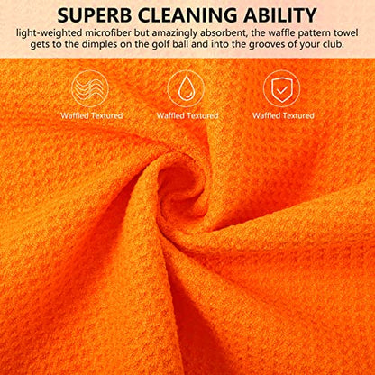 Remagr 4 Pack Golf Towel Microfiber - color: Red, Orange, Yellow, Purple