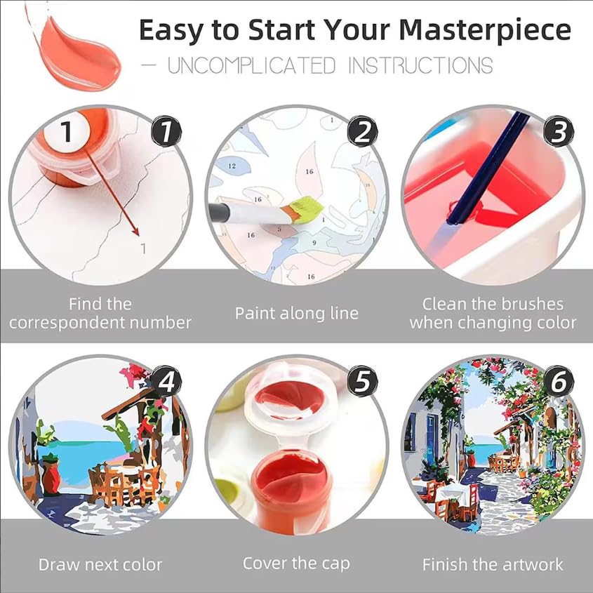 Canrichshop Paint by Numbers Kit for Adults-Garden Paint by Number,DIY Acrylic Oil Painting Beginners Unframed,Adult Paint by Number on Canvas for Decor 16x20inch