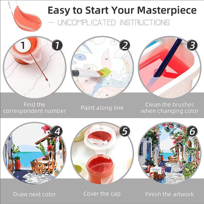 Canrichshop Paint by Numbers Kit for Adults-Garden Paint by Number,DIY Acrylic Oil Painting Beginners Unframed,Adult Paint by Number on Canvas for Decor 16x20inch